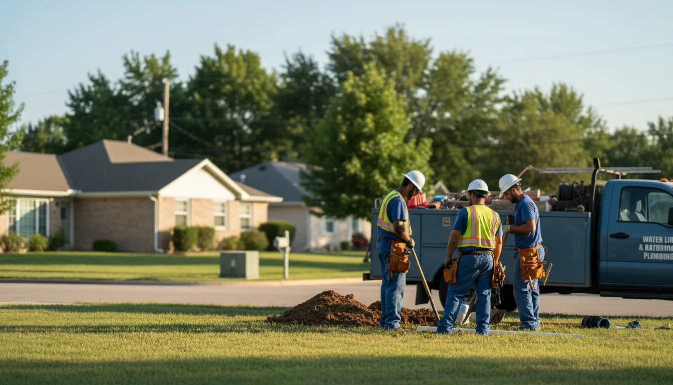Residential water line and bathroom plumbing service in Inland, NE